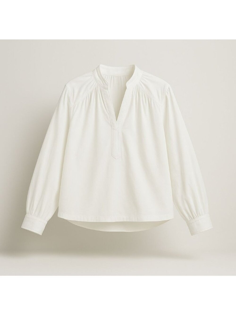 Madewell Shirred Long-Sleeve Top Women's XS Eyelet White Boho Lightweight Blouse - Picture 2 of 16